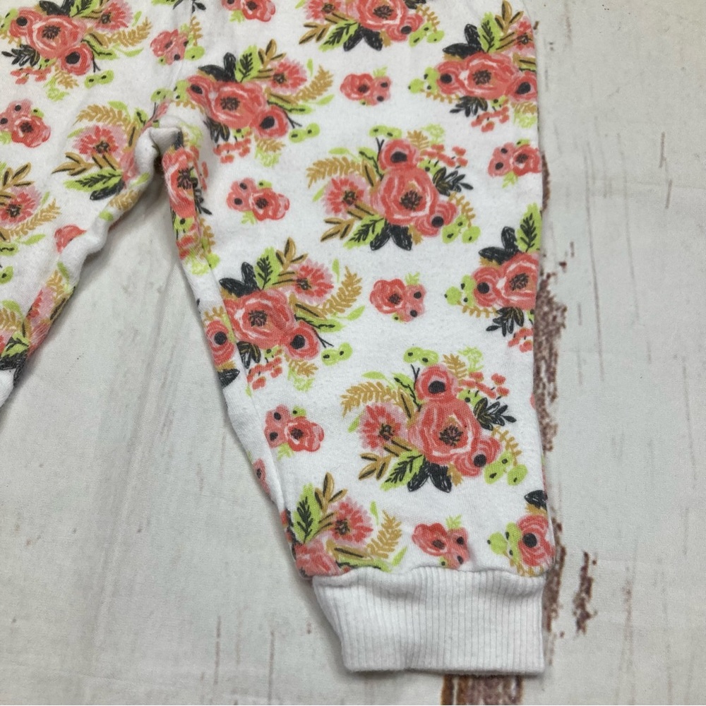 Chick Pea Joggers Floral White & Pink Sz 6-9M - Picture 2 of 6